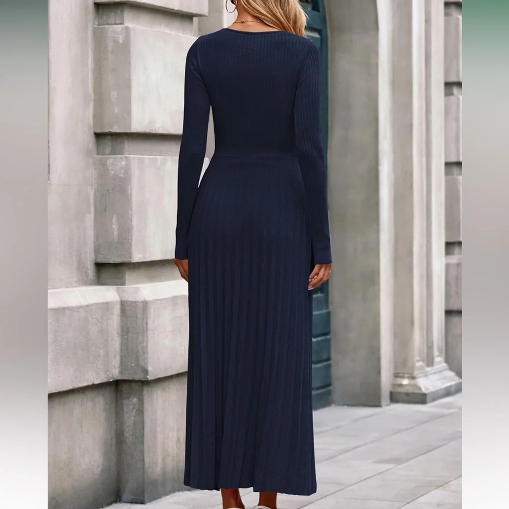 PRETTYGARDEN Pleated Sweater Dress, NWT - Picture 2 of 8